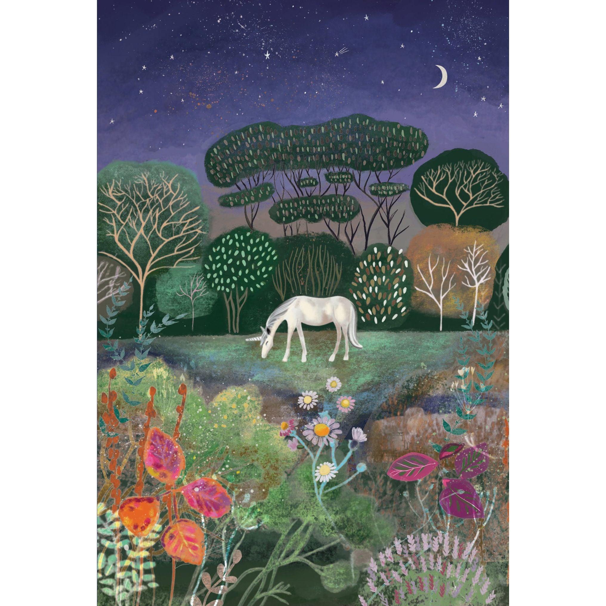 Night Unicorn Birthday Card